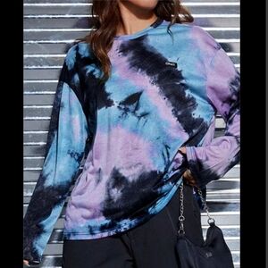 Oversized Long Sleeve Tie Dye Graphic Tshirt